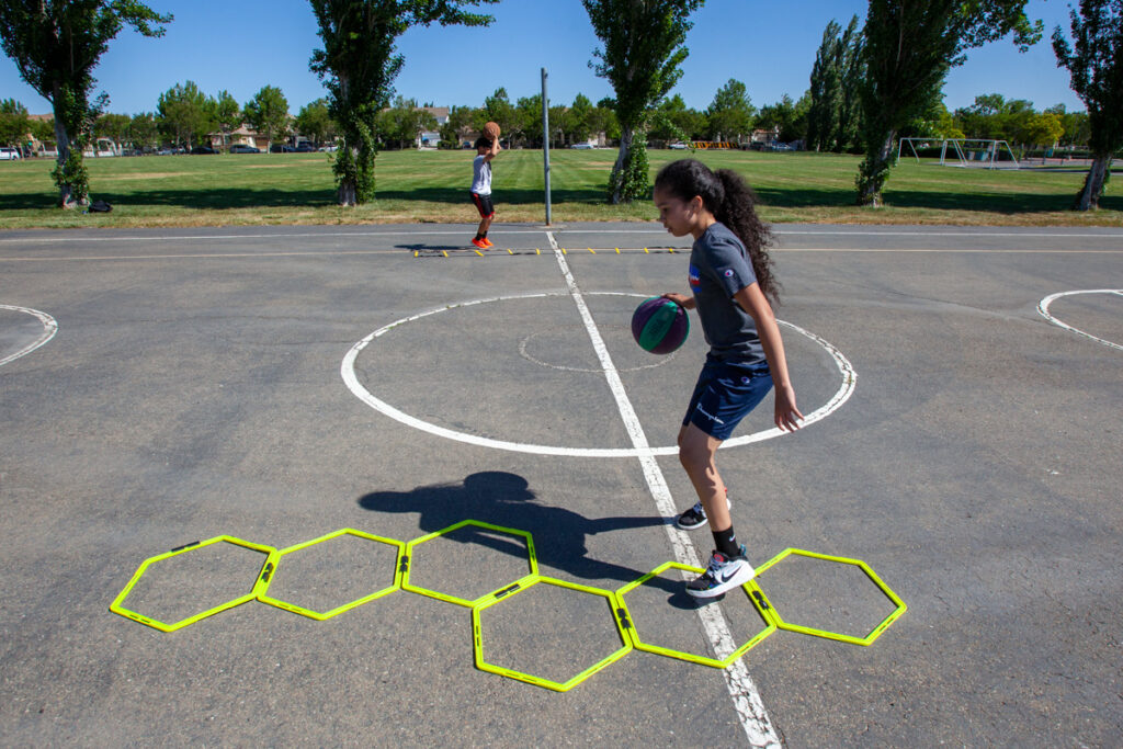 Outdoor basketball training