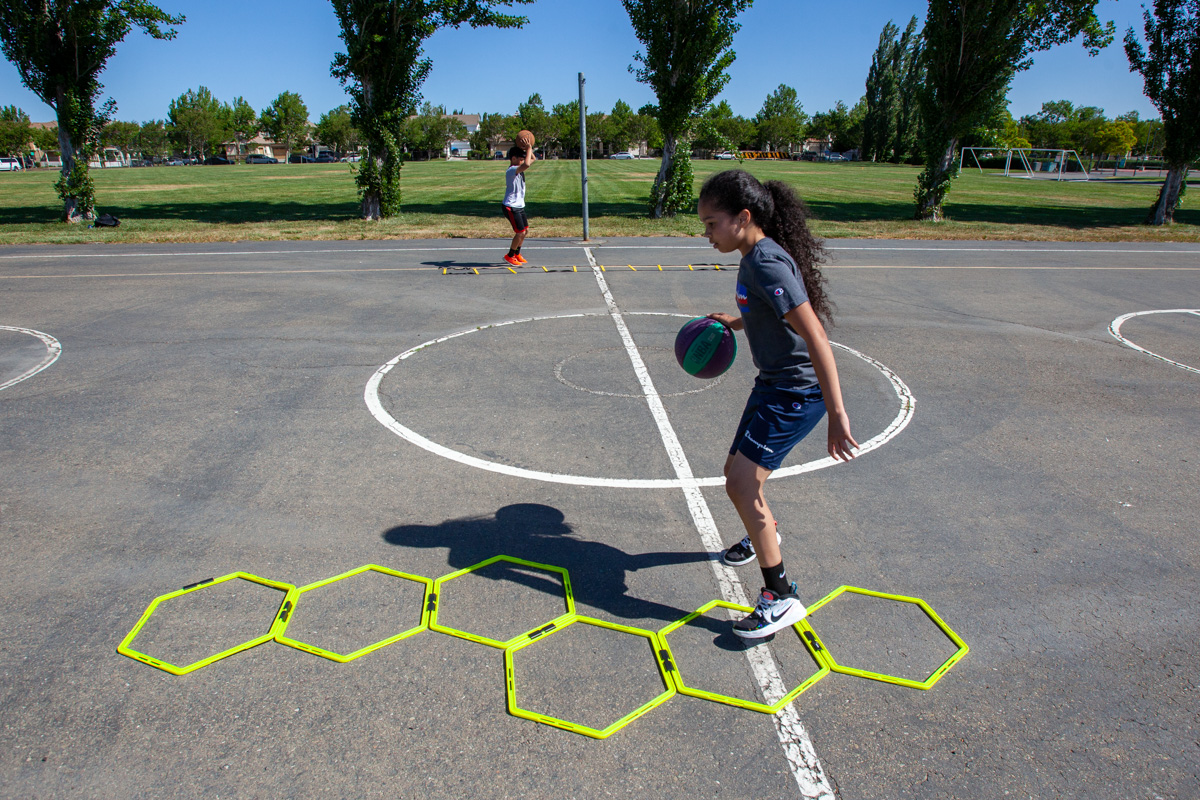 Outdoor basketball training